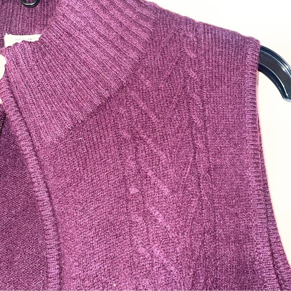 Pendleton Lambs Wool Full Zip Cable Knit Sweater Vest Size Large - Picture 4 of 5